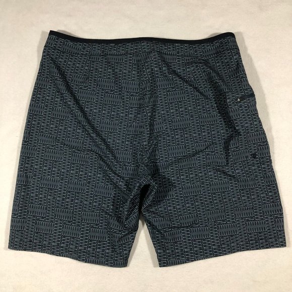 Prana Mens 38 UPF 50+ Swim Shorts Blue Graphic Print Outdoors Summer - Picture 4 of 8